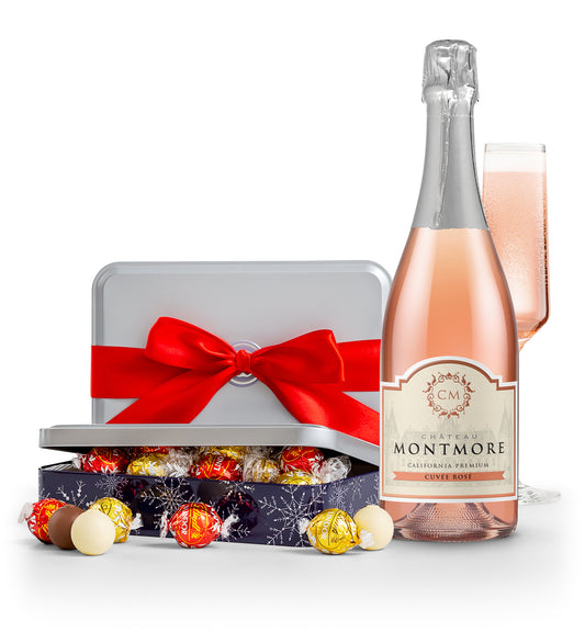 Winter Wonderland Truffle Tin with Chateau Montmore Sparkling Rosé